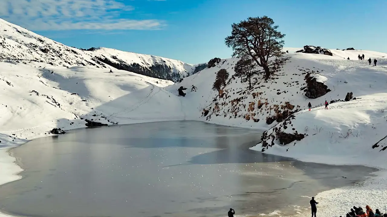 Brahmatal Lake during the winter season